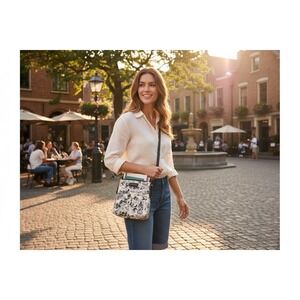 Dooney & Bourke Crossbody Bag Womens White Black Disney Comic Strip Small